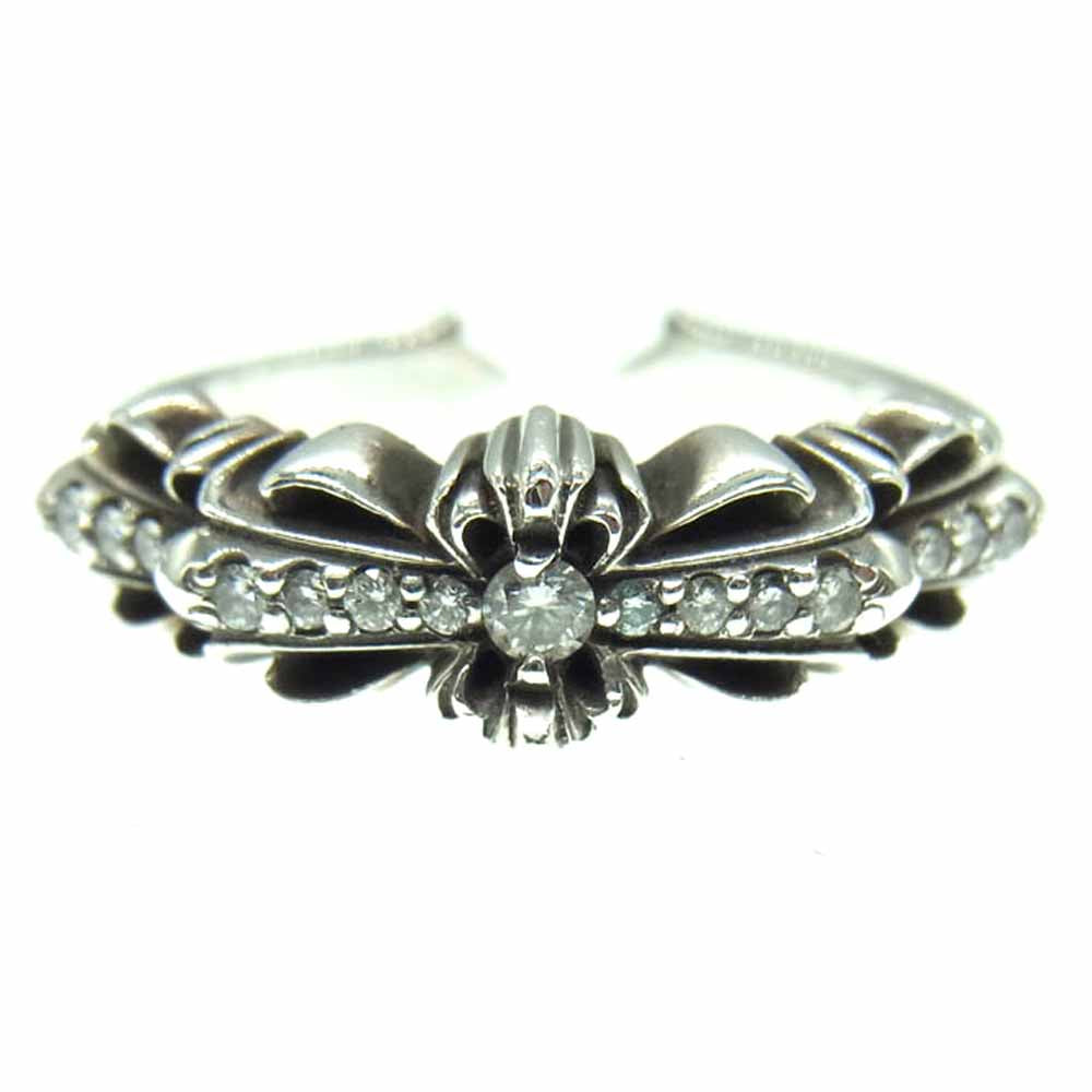 CHROME HEARTS クロムハーツ（原本無） BABY CLSC P D ベイビー クラシック フローラル クロス パヴェ ダイヤ リング シルバー系 11号【中古】