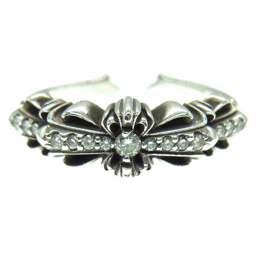 CHROME HEARTS クロムハーツ（原本無） BABY CLSC P D ベイビー クラシック フローラル クロス パヴェ ダイヤ リング シルバー系 11号【中古】