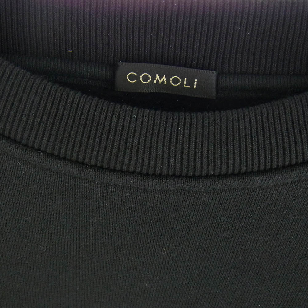 COMOLI コモリ 24AW A03-05003 コットン 裏毛 クルーネック スウェット ブラック系 3【極上美品】【中古】
