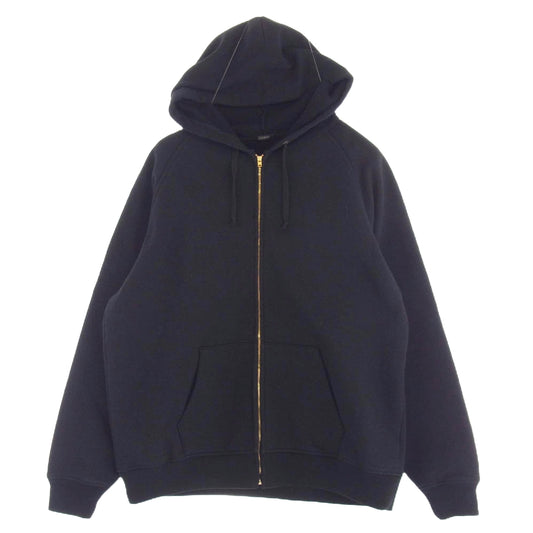 COMOLI コモリ 24AW A03-05001 コットン裏毛 ジップパーカー ブラック系 4【中古】