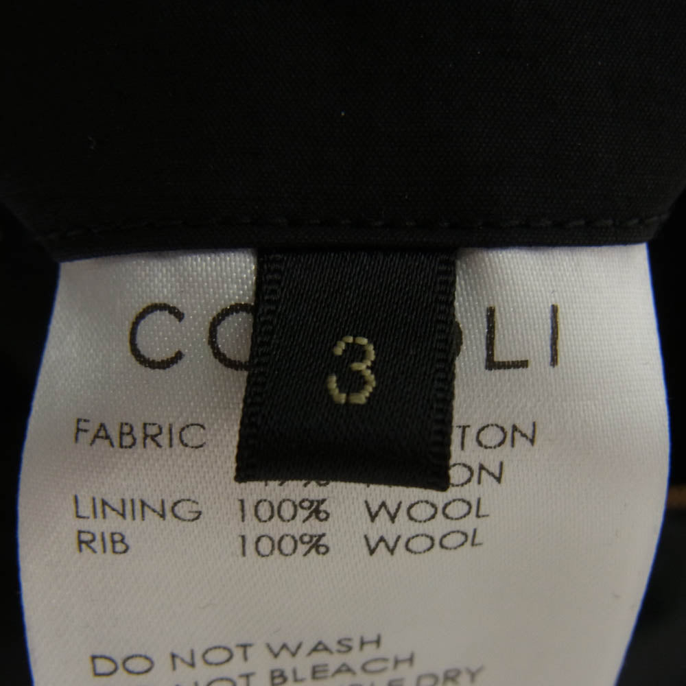 COMOLI コモリ 24AW A03-01024 コットンナイロン ジップパーカー ジャケット ブラック系 3【中古】