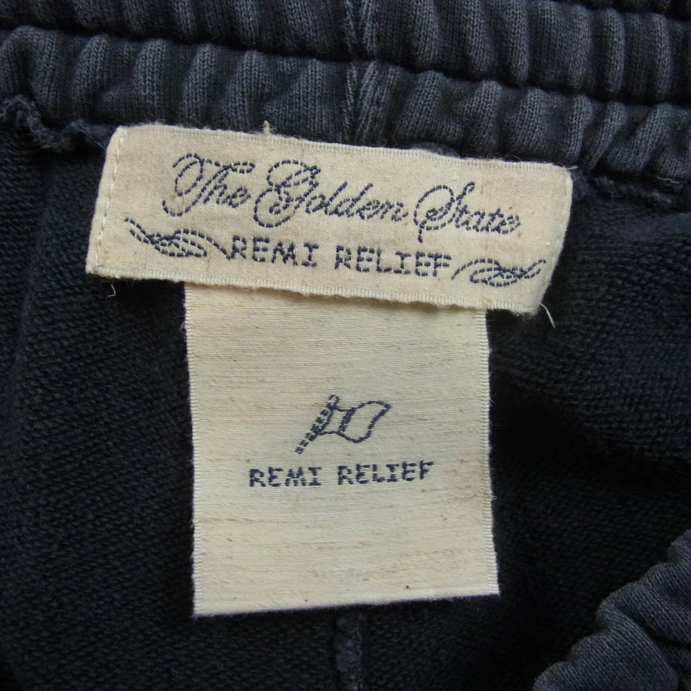 REMI RELIEF レミレリーフ ガーメントダイ イージー スウェット パンツ ブラック系 XL【中古】
