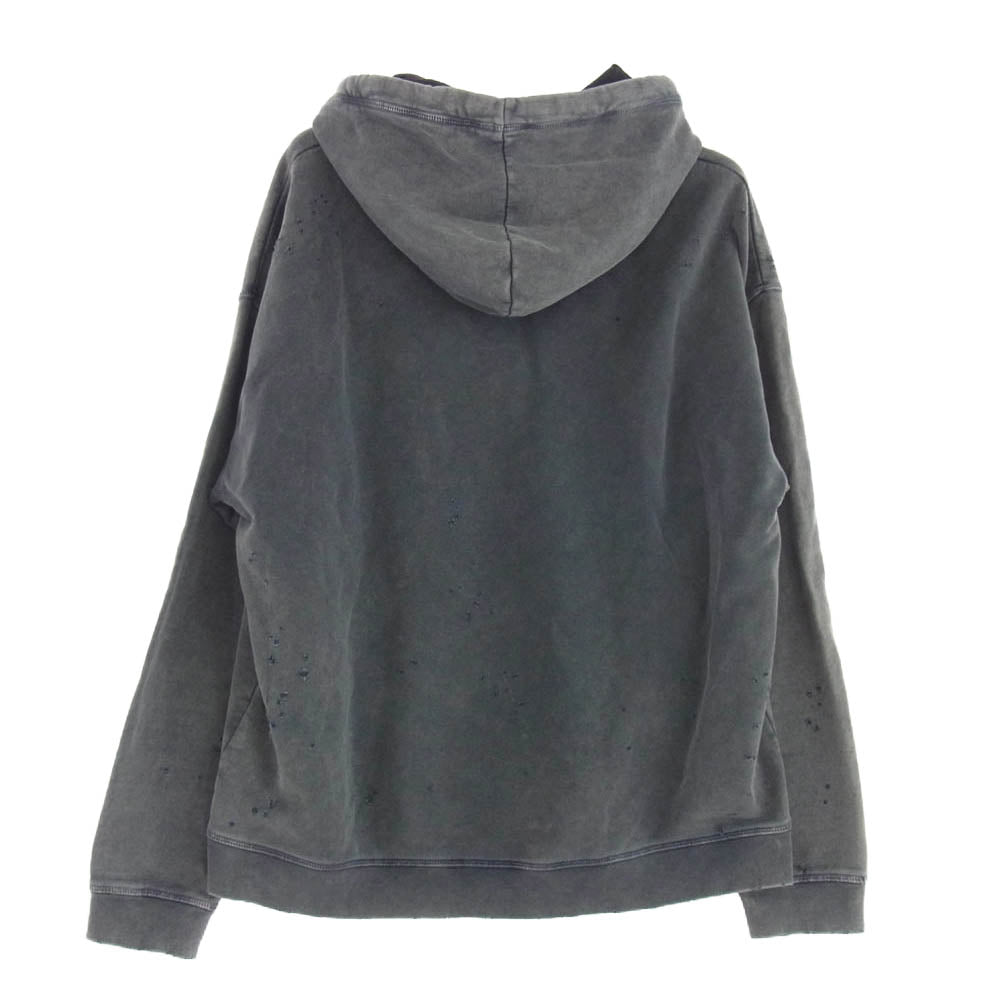 DSQUARED2 ディースクエアード 22AW S74GU0623 S25030 ダメージ加工 ミラノ ロゴプリント プルオーバー パーカー グレー系 L【中古】