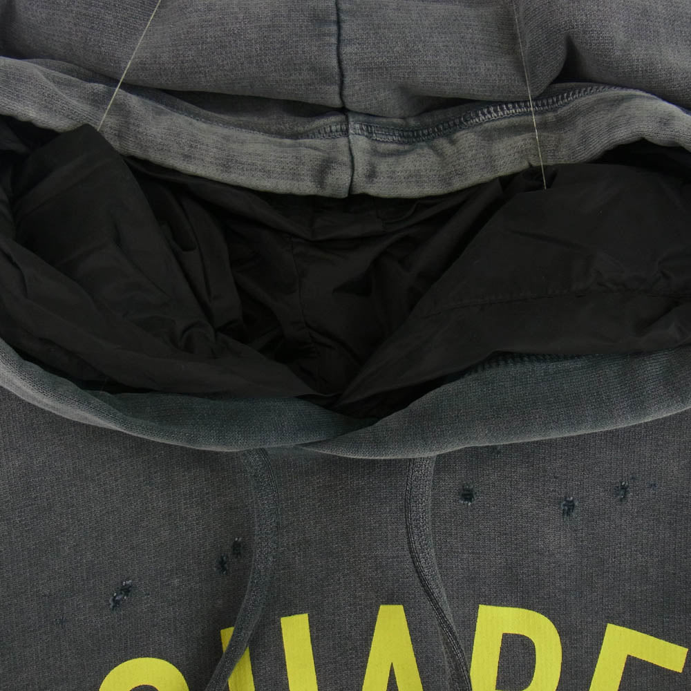 DSQUARED2 ディースクエアード 22AW S74GU0623 S25030 ダメージ加工 ミラノ ロゴプリント プルオーバー パーカー グレー系 L【中古】