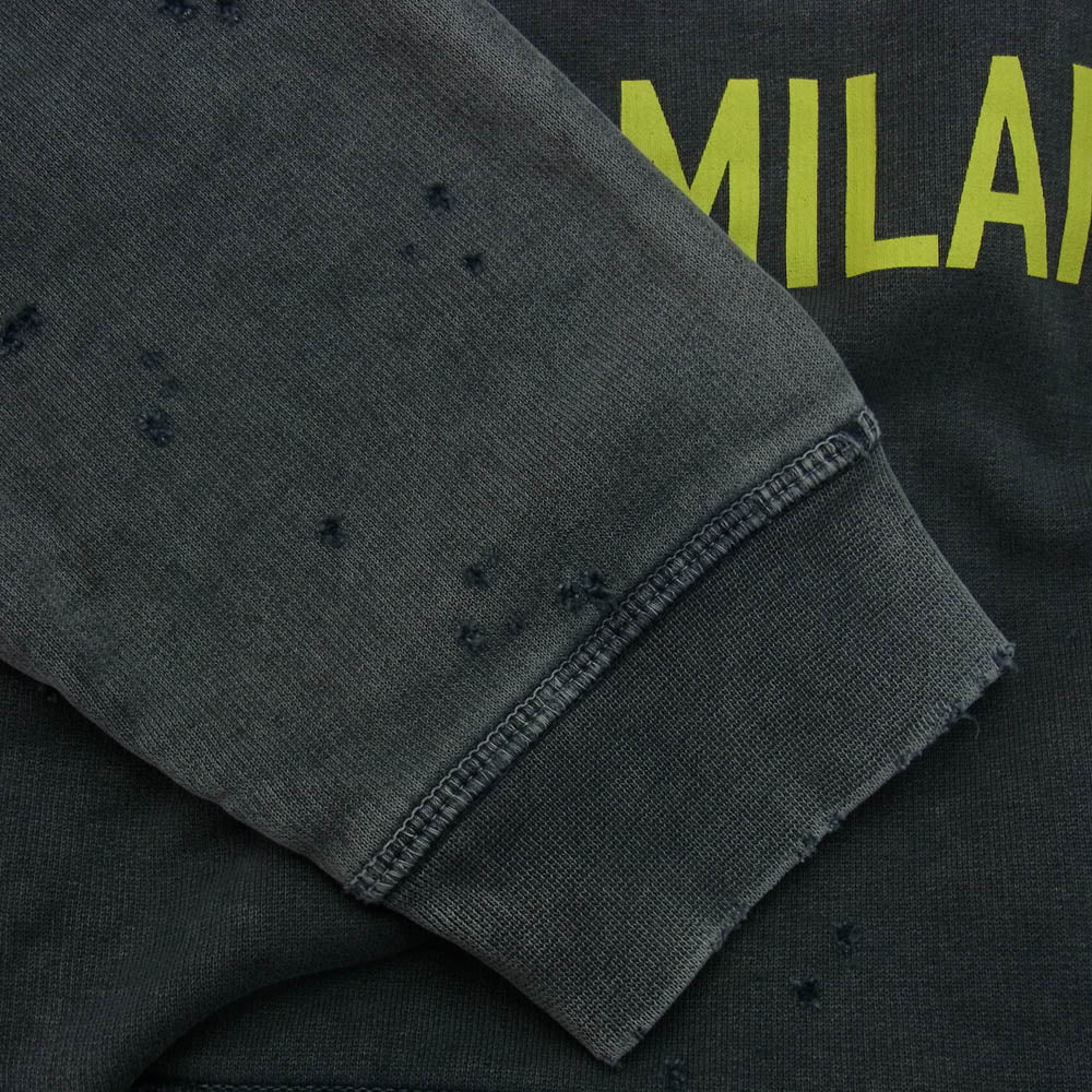 DSQUARED2 ディースクエアード 22AW S74GU0623 S25030 ダメージ加工 ミラノ ロゴプリント プルオーバー パーカー グレー系 L【中古】