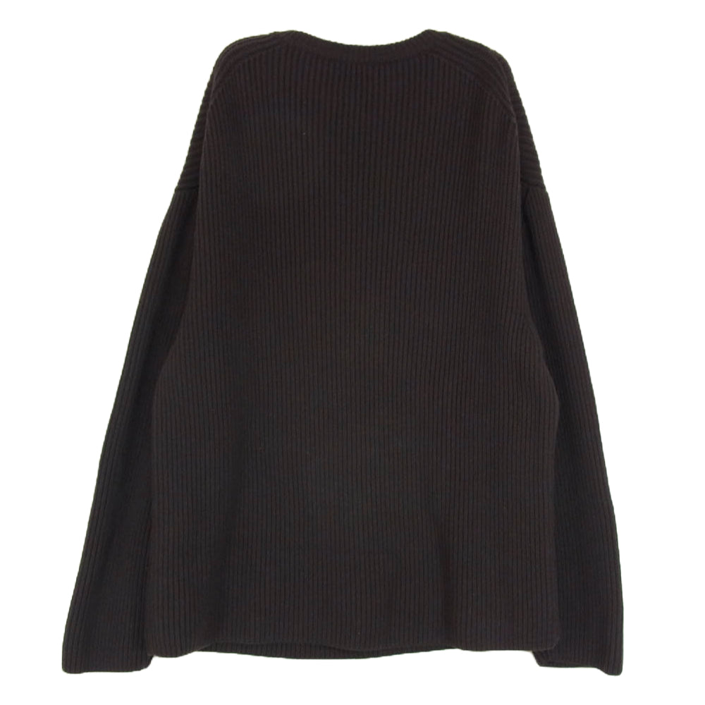 バトナー 22AW BN-22FM-036 SOLID WOOL RIB CREW NECK ソリッドウール リブクルー セーター ニット ダークブラウン系 4【中古】