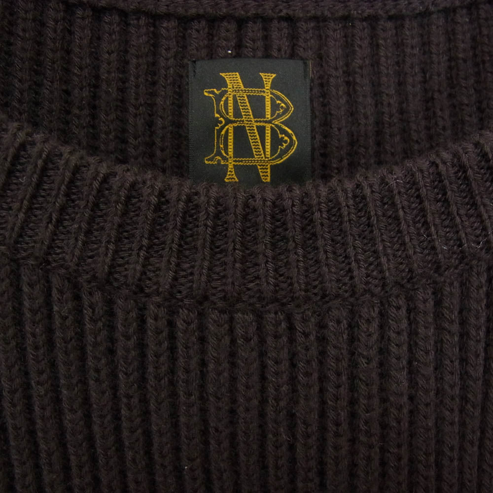 バトナー 22AW BN-22FM-036 SOLID WOOL RIB CREW NECK ソリッドウール リブクルー セーター ニット ダークブラウン系 4【中古】