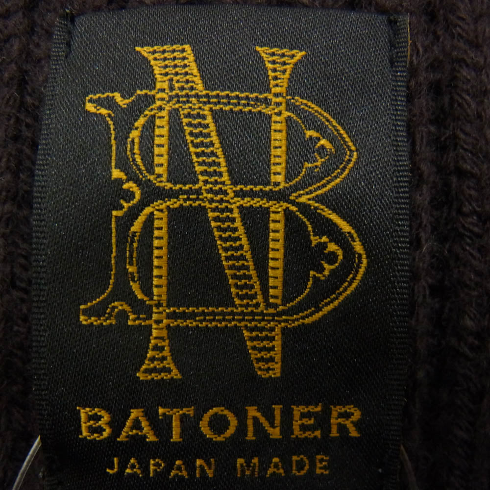 バトナー 22AW BN-22FM-036 SOLID WOOL RIB CREW NECK ソリッドウール リブクルー セーター ニット ダークブラウン系 4【中古】
