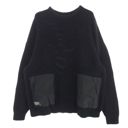 FreshService フレッシュサービス FSW-22-KN_91 CREW NECK COMBAT KNIT クルーネック コンバット ニット ブラック系 M【中古】
