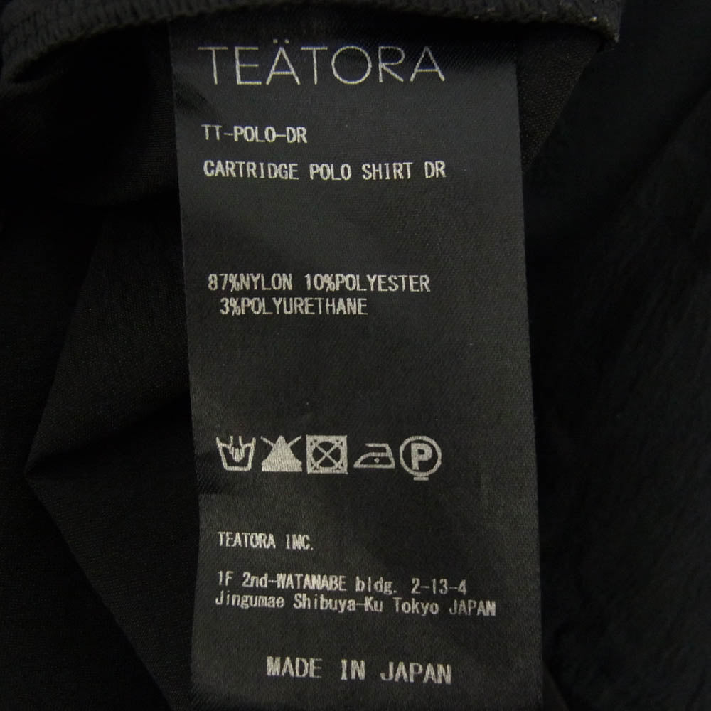 TEATORA テアトラ CAPSULESNAP POLO SHIRT DOCTOROID ナイロン ポロシャツ 半袖 ブラック系 4【中古】
