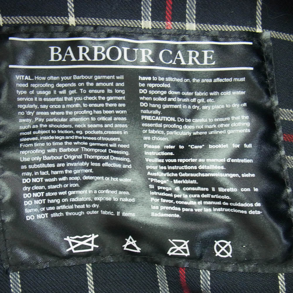 Barbour バブアー A155 英国製 BEAUFORT JACKET ビューフォート オイルド ジャケット ブラック系 C40/102CM【中古】