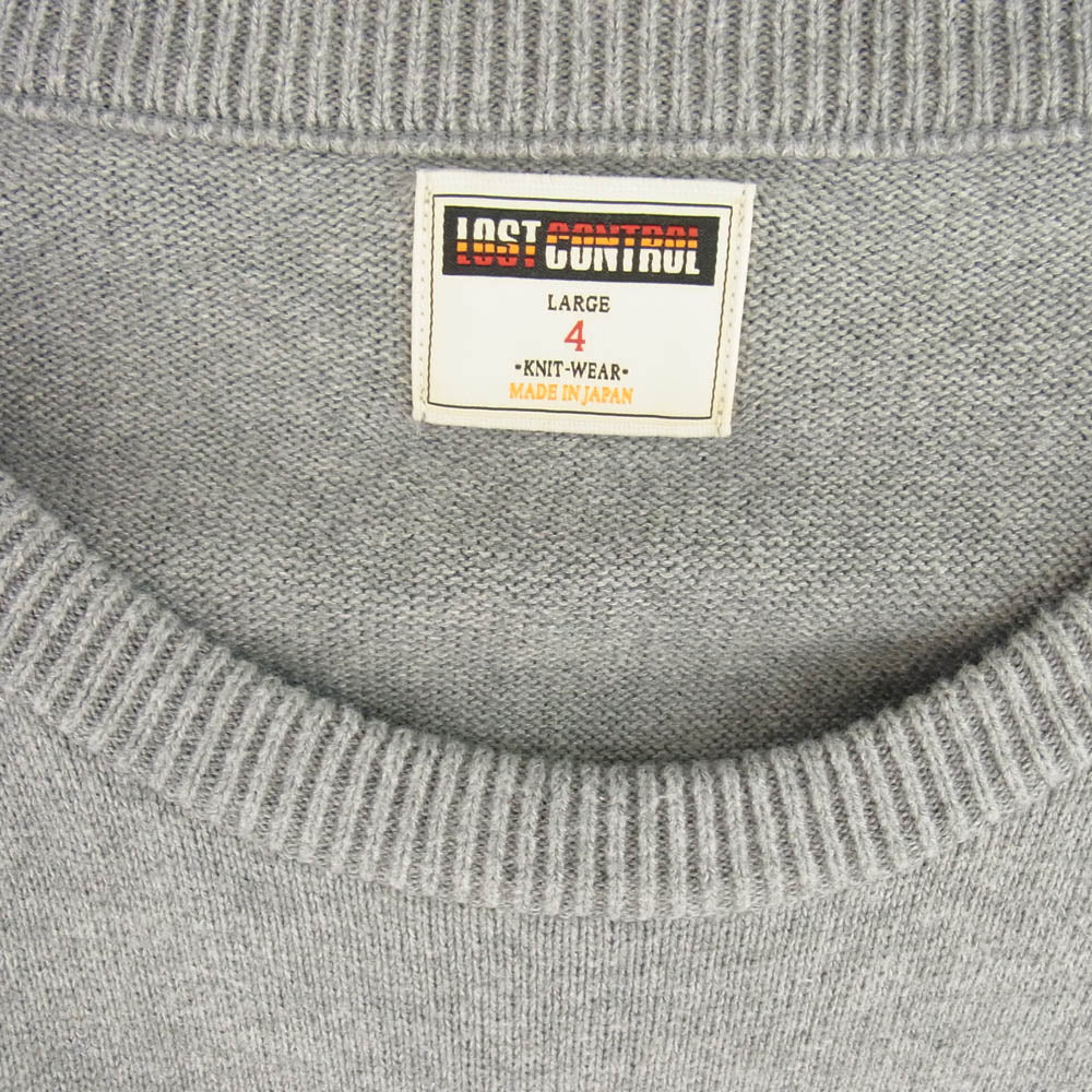 LOST CONTROL ロストコントロール L22A3-7019 Basque Knit Sew 10ゲージ ニット ソー セーター グレー系 ブラック系 4【中古】