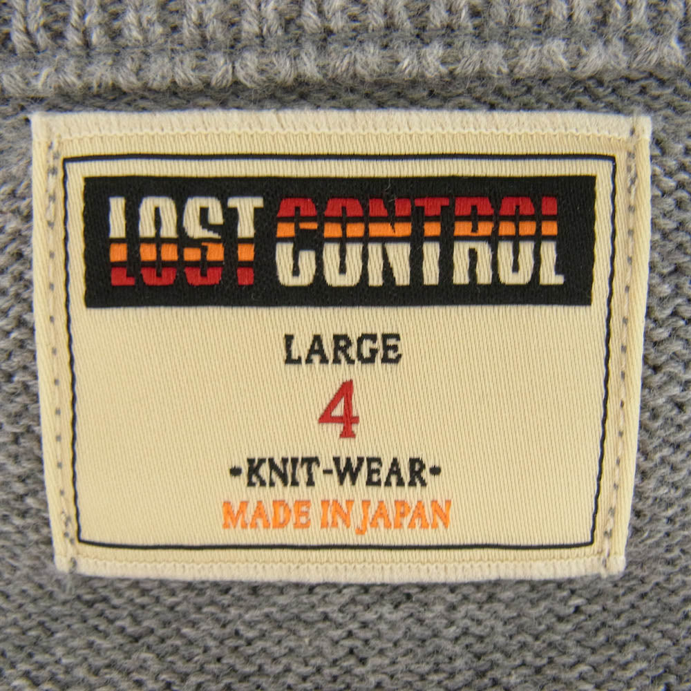 LOST CONTROL ロストコントロール L22A3-7019 Basque Knit Sew 10ゲージ ニット ソー セーター グレー系 ブラック系 4【中古】