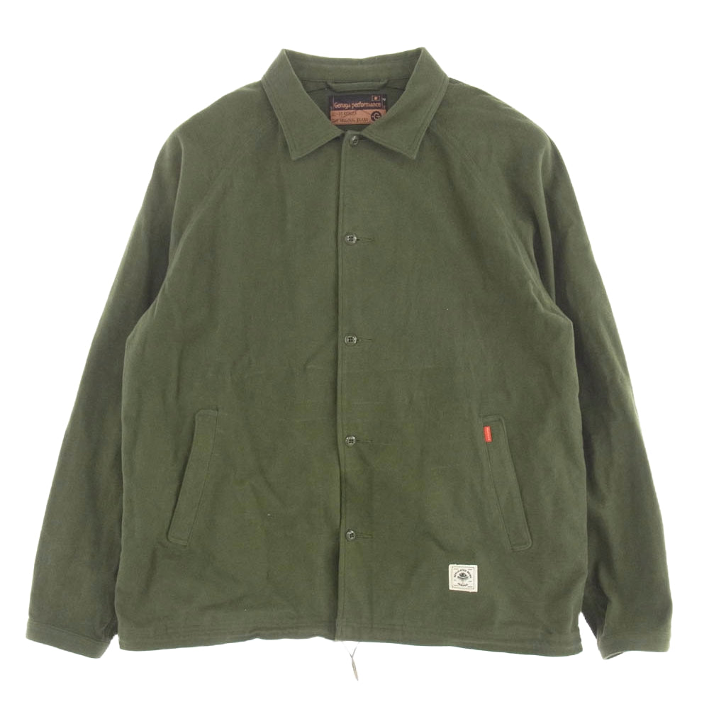 GERUGA ゲルガ GR-S-156 MILITARY FLANNEL SHIRTS ミリタリーフランネル シャツ ジャケット オーバーサイズ ラグラン シャツ モスグリーン系 4【中古】