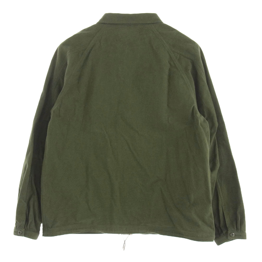 GERUGA ゲルガ GR-S-156 MILITARY FLANNEL SHIRTS ミリタリーフランネル シャツ ジャケット オーバーサイズ ラグラン シャツ モスグリーン系 4【中古】