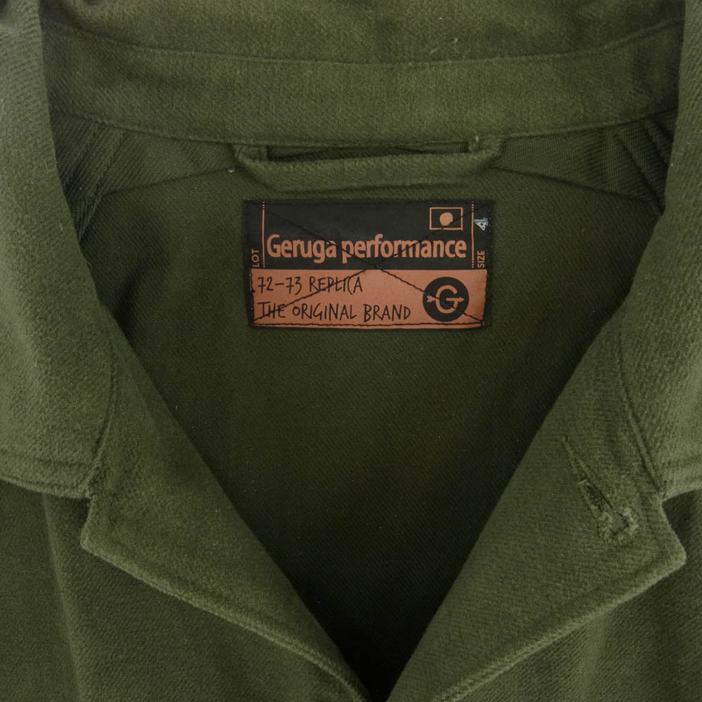 GERUGA ゲルガ GR-S-156 MILITARY FLANNEL SHIRTS ミリタリーフランネル シャツ ジャケット オーバーサイズ ラグラン シャツ モスグリーン系 4【中古】