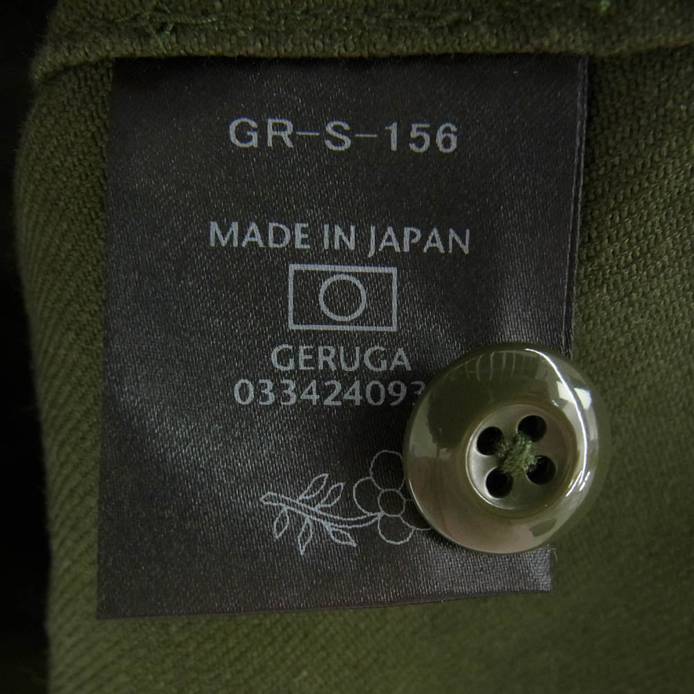 GERUGA ゲルガ GR-S-156 MILITARY FLANNEL SHIRTS ミリタリーフランネル シャツ ジャケット オーバーサイズ ラグラン シャツ モスグリーン系 4【中古】