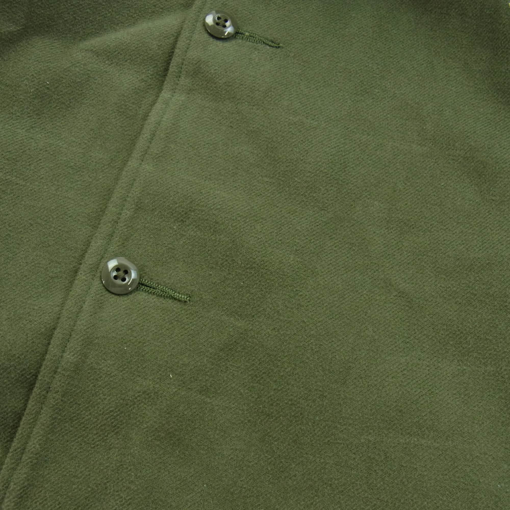 GERUGA ゲルガ GR-S-156 MILITARY FLANNEL SHIRTS ミリタリーフランネル シャツ ジャケット オーバーサイズ ラグラン シャツ モスグリーン系 4【中古】