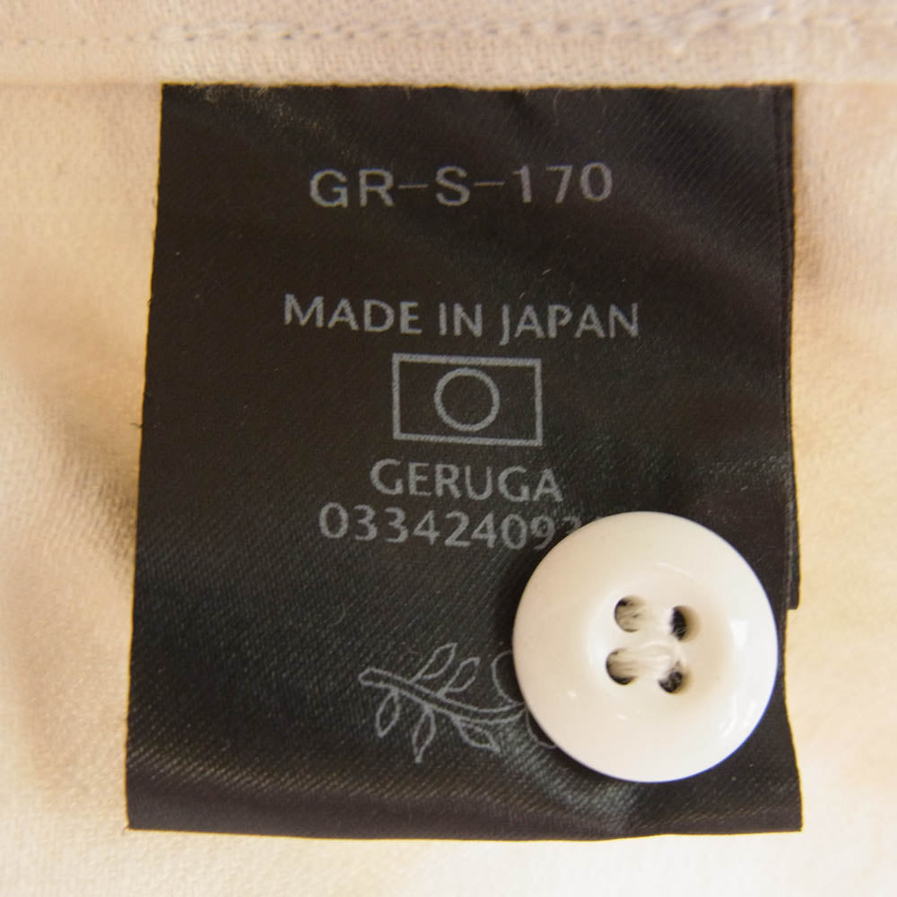 GERUGA ゲルガ GR-S-170 NO COLLAR SHIRTS MINI HERRINBONE TIGER HEAD ヘリンボーン 刺繍 ノーカラー シャツ ジャケット オフホワイト系 4【中古】