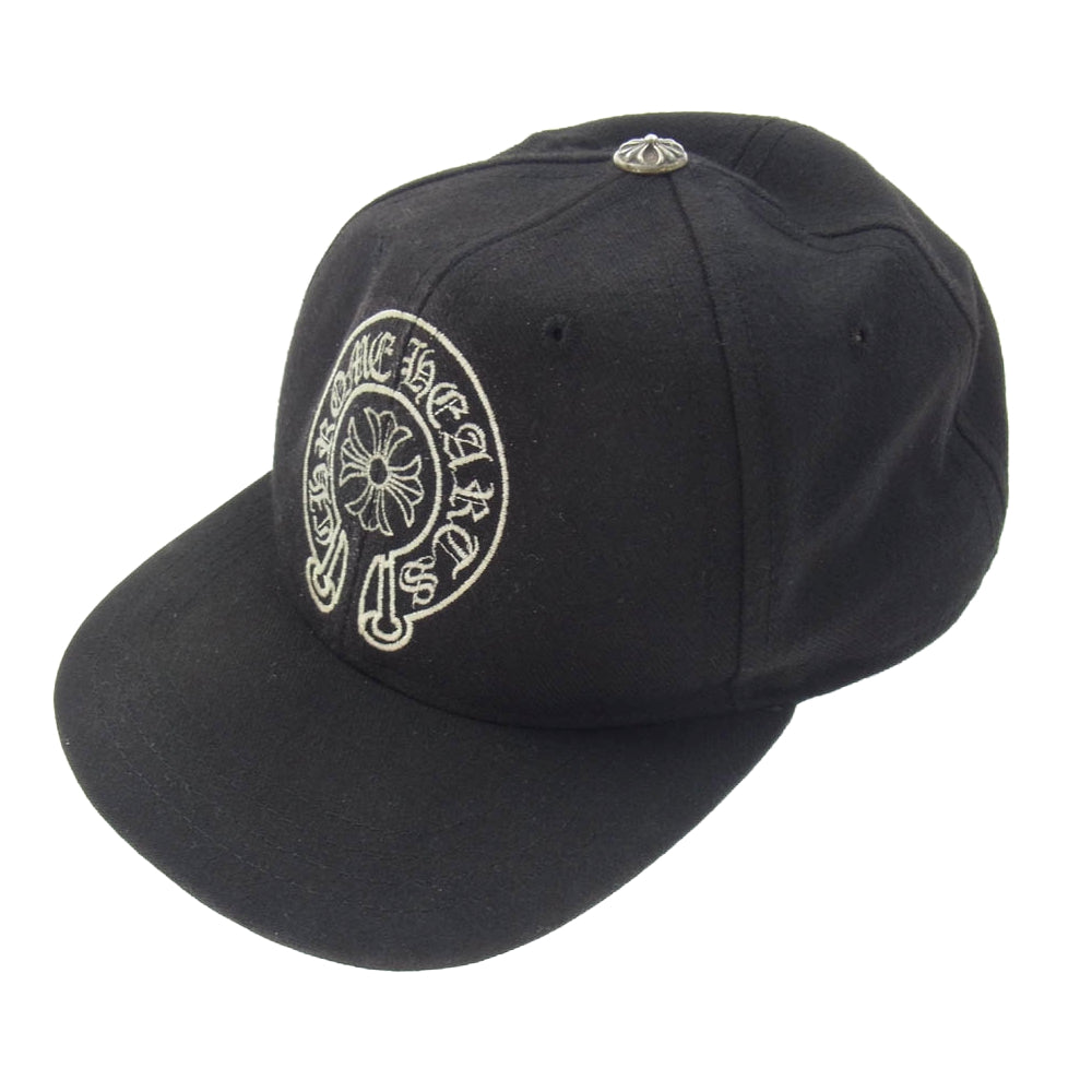 CHROME HEARTS クロムハーツ（原本無） BASEBALL TRUCKER ホースシュー刺繍 ウール ベースボール トラッカー キャップ クロスボール付き ブラック系【中古】