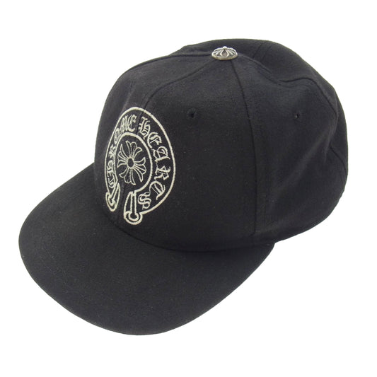 CHROME HEARTS クロムハーツ（原本無） BASEBALL TRUCKER ホースシュー刺繍 ウール ベースボール トラッカー キャップ クロスボール付き ブラック系【中古】