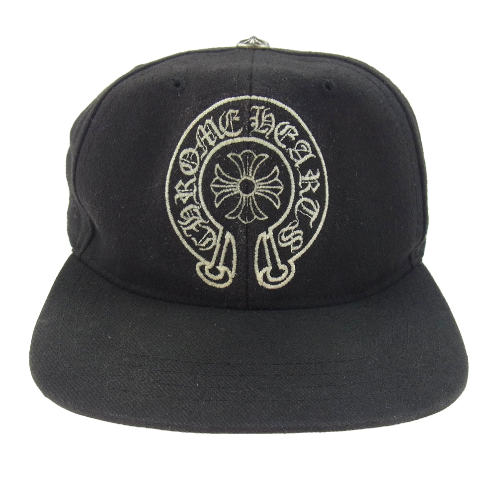CHROME HEARTS クロムハーツ（原本無） BASEBALL TRUCKER ホースシュー刺繍 ウール ベースボール トラッカー キャップ クロスボール付き ブラック系【中古】