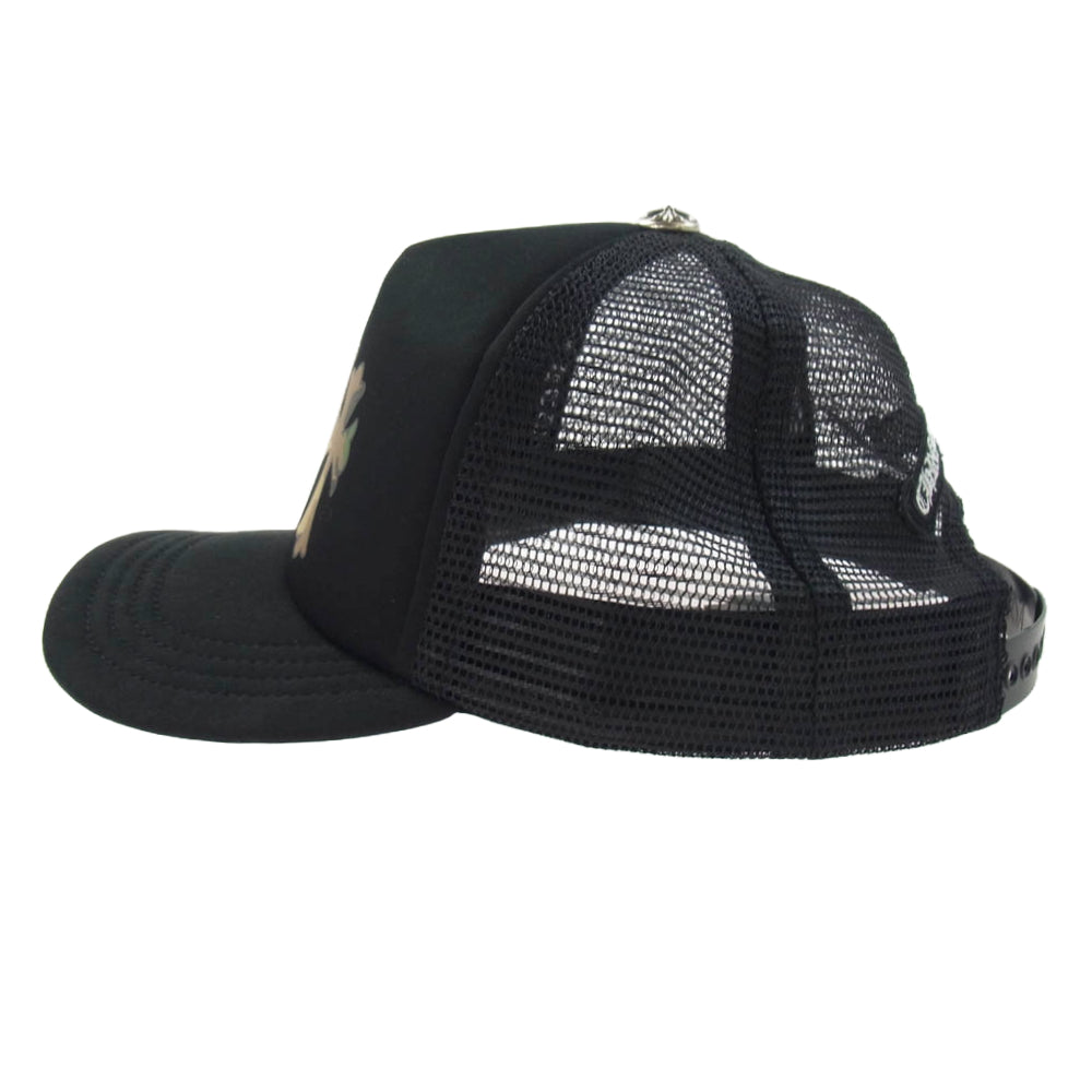 CHROME HEARTS クロムハーツ（原本無） 24SS Camo Cementary Cross Tracker Cap カモフラージュ セメタリークロス トラッカー メッシュ キャップ クロスボール付き ブラック系【中古】