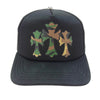 CHROME HEARTS クロムハーツ（原本無） 24SS Camo Cementary Cross Tracker Cap カモフラージュ セメタリークロス トラッカー メッシュ キャップ クロスボール付き ブラック系【中古】