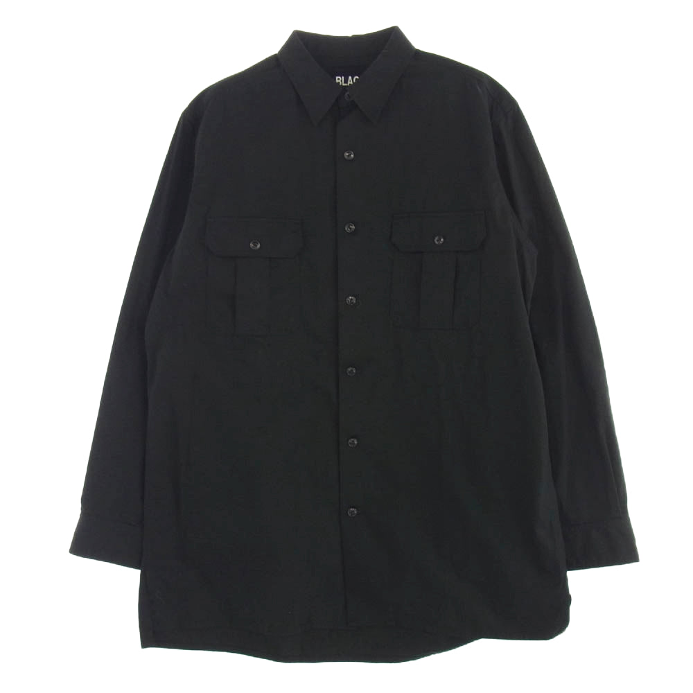 Yohji Yamamoto POUR HOMME ヨウジヤマモトプールオム HO-B98-042 BLACK Scandal ブラックスキャンダル ARMY POPLIN BIG FLAP SHIRT アーミーポップリン ビッグフラップ長袖シャツ ブラック ブラック系 3【新古品】【未使用】【中古】