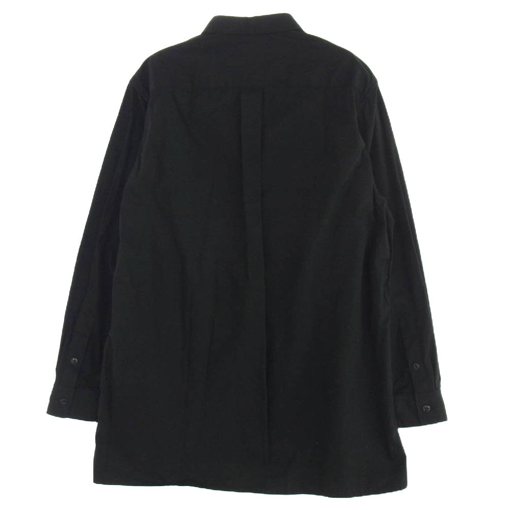 Yohji Yamamoto POUR HOMME ヨウジヤマモトプールオム HO-B98-042 BLACK Scandal ブラックスキャンダル ARMY POPLIN BIG FLAP SHIRT アーミーポップリン ビッグフラップ長袖シャツ ブラック ブラック系 3【新古品】【未使用】【中古】