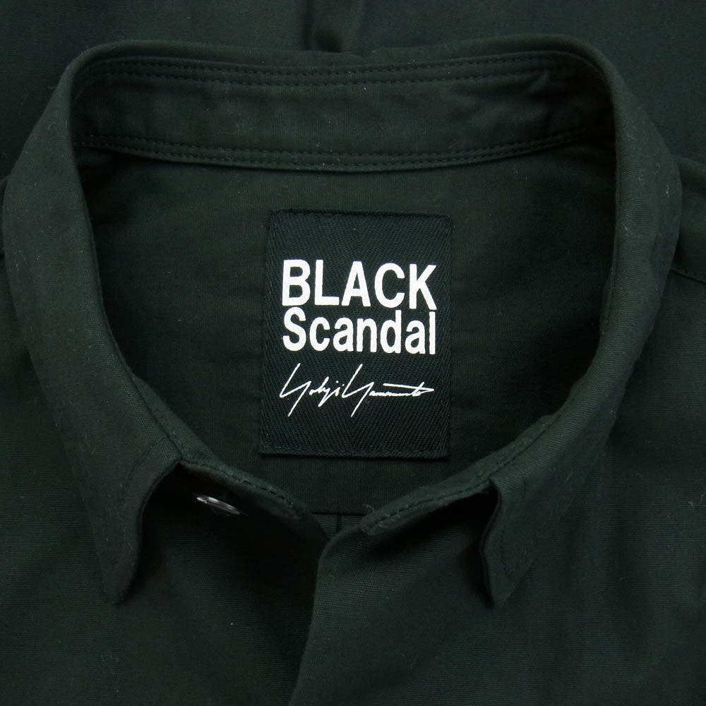 Yohji Yamamoto POUR HOMME ヨウジヤマモトプールオム HO-B98-042 BLACK Scandal ブラックスキャンダル ARMY POPLIN BIG FLAP SHIRT アーミーポップリン ビッグフラップ長袖シャツ ブラック ブラック系 3【新古品】【未使用】【中古】
