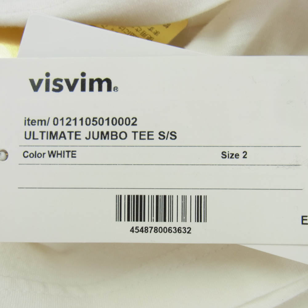 VISVIM ビズビム 0121105010002 Ultimate Jumbo ジャンボ Tシャツ 半袖 ホワイト ホワイト系 2【中古】