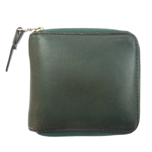 VISVIM ビズビム 0122103003019 LEATHER BI FOLD ラウンドジップ レザー ウォレット 財布 グリーン系【中古】