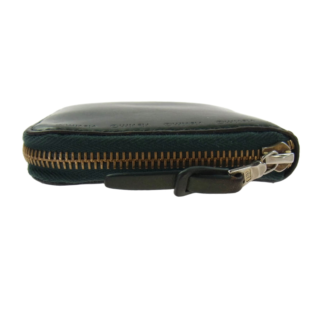 VISVIM ビズビム 0122103003019 LEATHER BI FOLD ラウンドジップ レザー ウォレット 財布 グリーン系【中古】