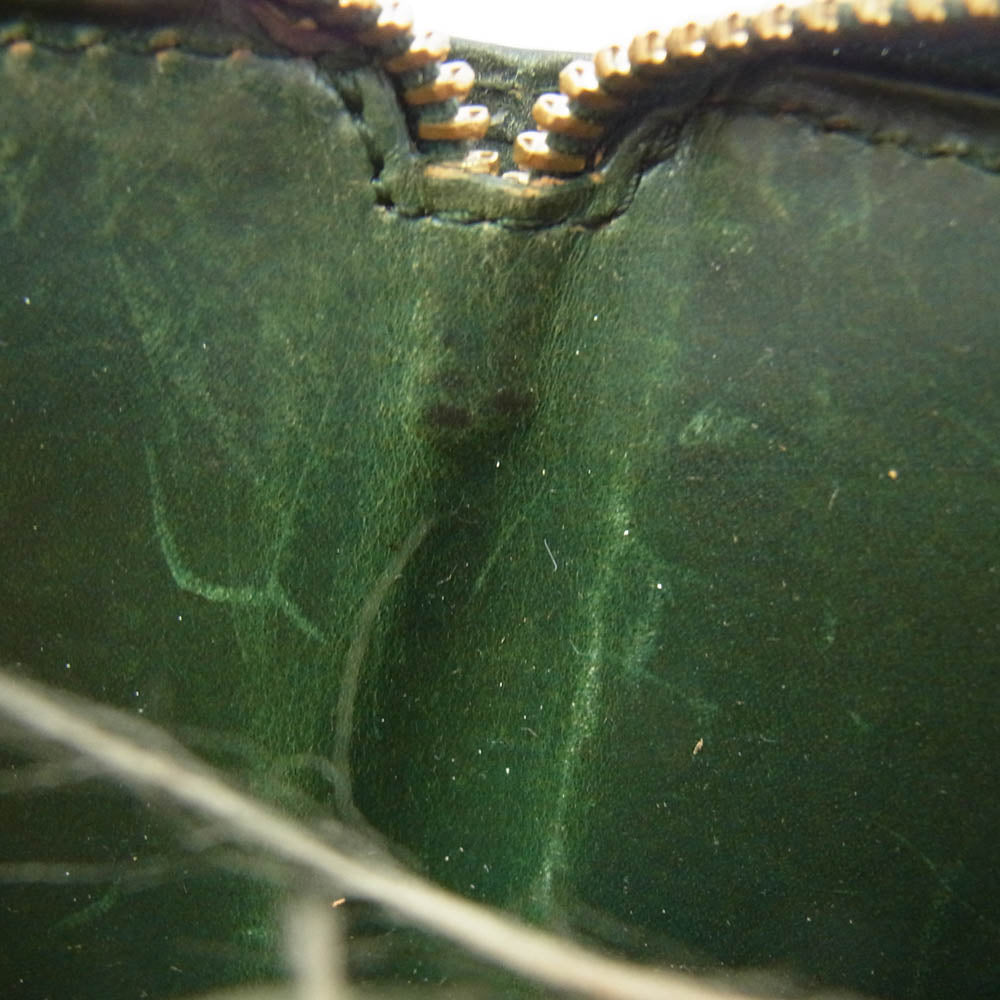 VISVIM ビズビム 0122103003019 LEATHER BI FOLD ラウンドジップ レザー ウォレット 財布 グリーン系【中古】