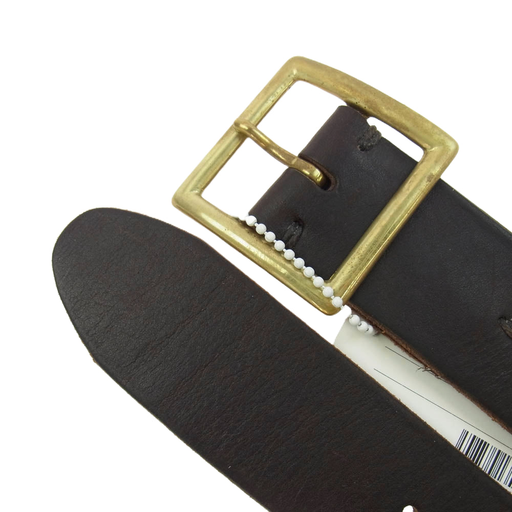 VISVIM ビズビム 22AW 0122203003014 PLAIN BELT DMGD 40MM LT.BROWN プレーン レザー ベルト ブラウン系 32【中古】