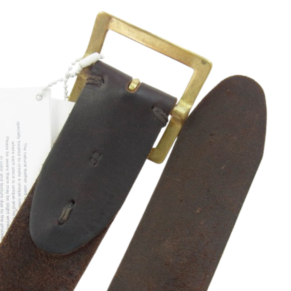 VISVIM ビズビム 22AW 0122203003014 PLAIN BELT DMGD 40MM LT.BROWN プレーン レザー ベルト ブラウン系 32【中古】