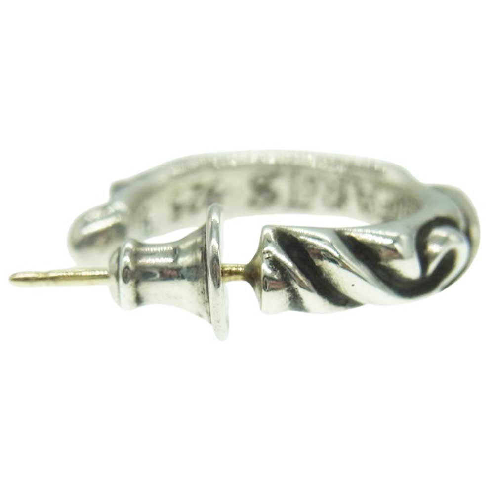 CHROME HEARTS クロムハーツ（原本無） HOOP SCROOL スクロールバンド フープ シルバー ピアス シルバー系【中古】