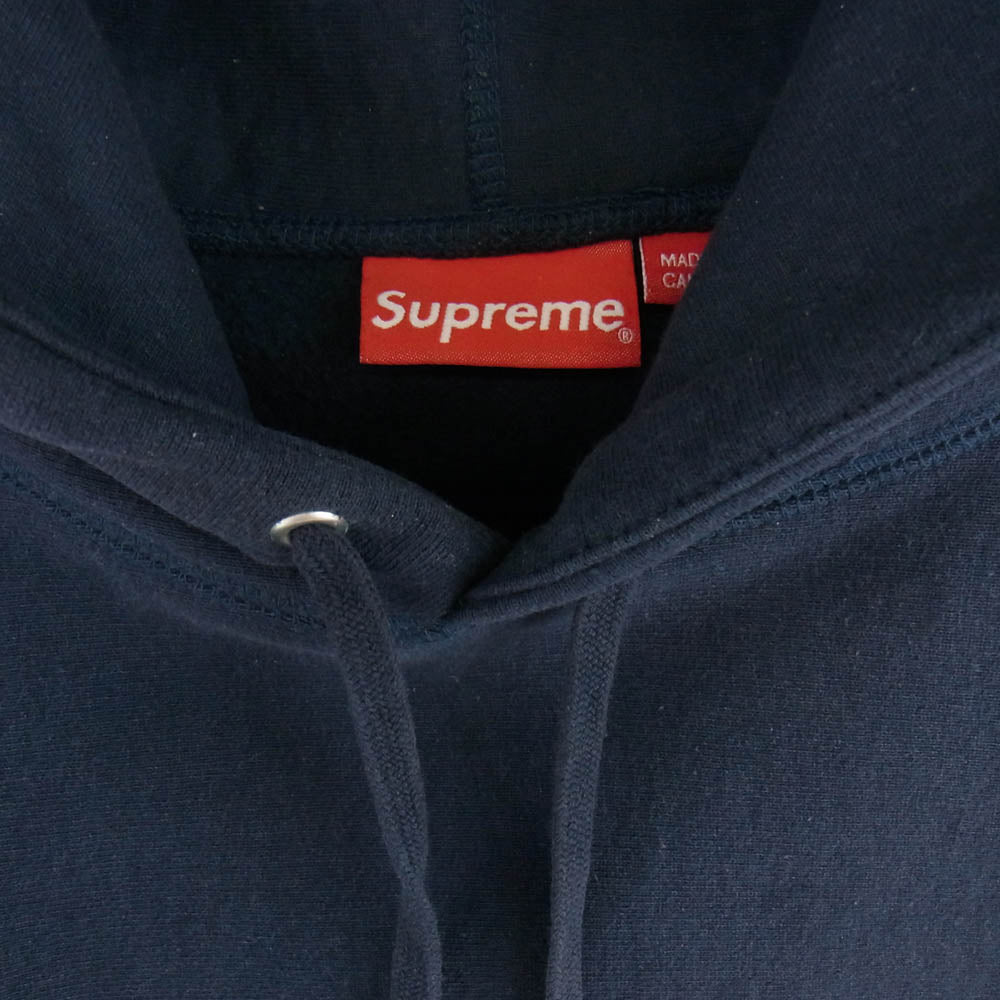 Supreme シュプリーム 22AW Capital Hooded Sweatshirt キャピタル フーデッド シャツ パーカー ロゴ刺? ネイビー系 L【中古】