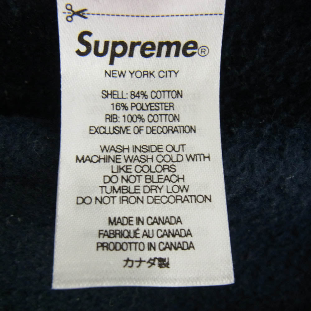 Supreme シュプリーム 22AW Capital Hooded Sweatshirt キャピタル フーデッド シャツ パーカー ロゴ刺? ネイビー系 L【中古】