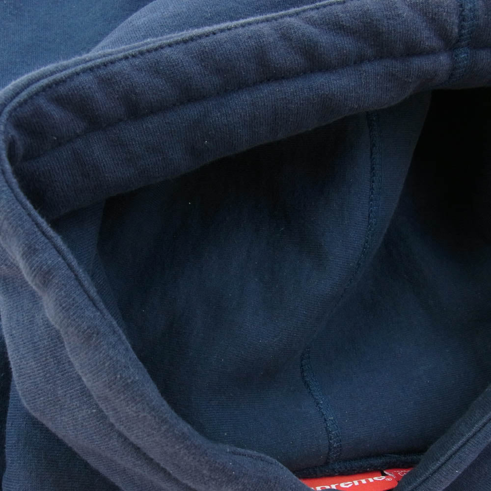 Supreme シュプリーム 22AW Capital Hooded Sweatshirt キャピタル フーデッド シャツ パーカー ロゴ 刺繍  ネイビー系 L【中古】