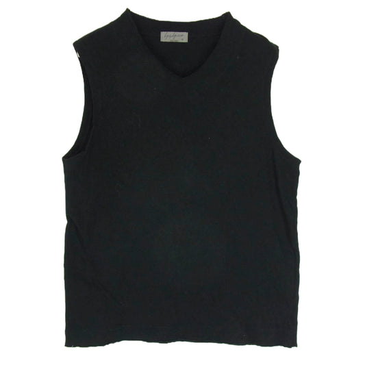 Yohji Yamamoto ヨウジヤマモト 20SS HN-T44-086 POUR HOMME コットン Vネック ベスト タンクトップ ブラック系 3【中古】