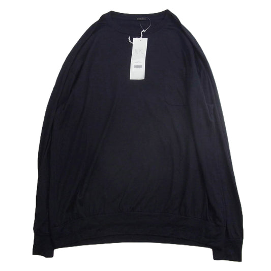 COMOLI コモリ V01-05006 ウール天竺 長袖クルー Tシャツ ネイビー系 4【中古】