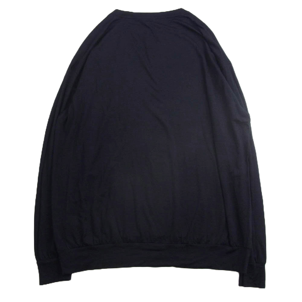 COMOLI コモリ V01-05006 ウール天竺 長袖クルー Tシャツ ネイビー系 4【中古】