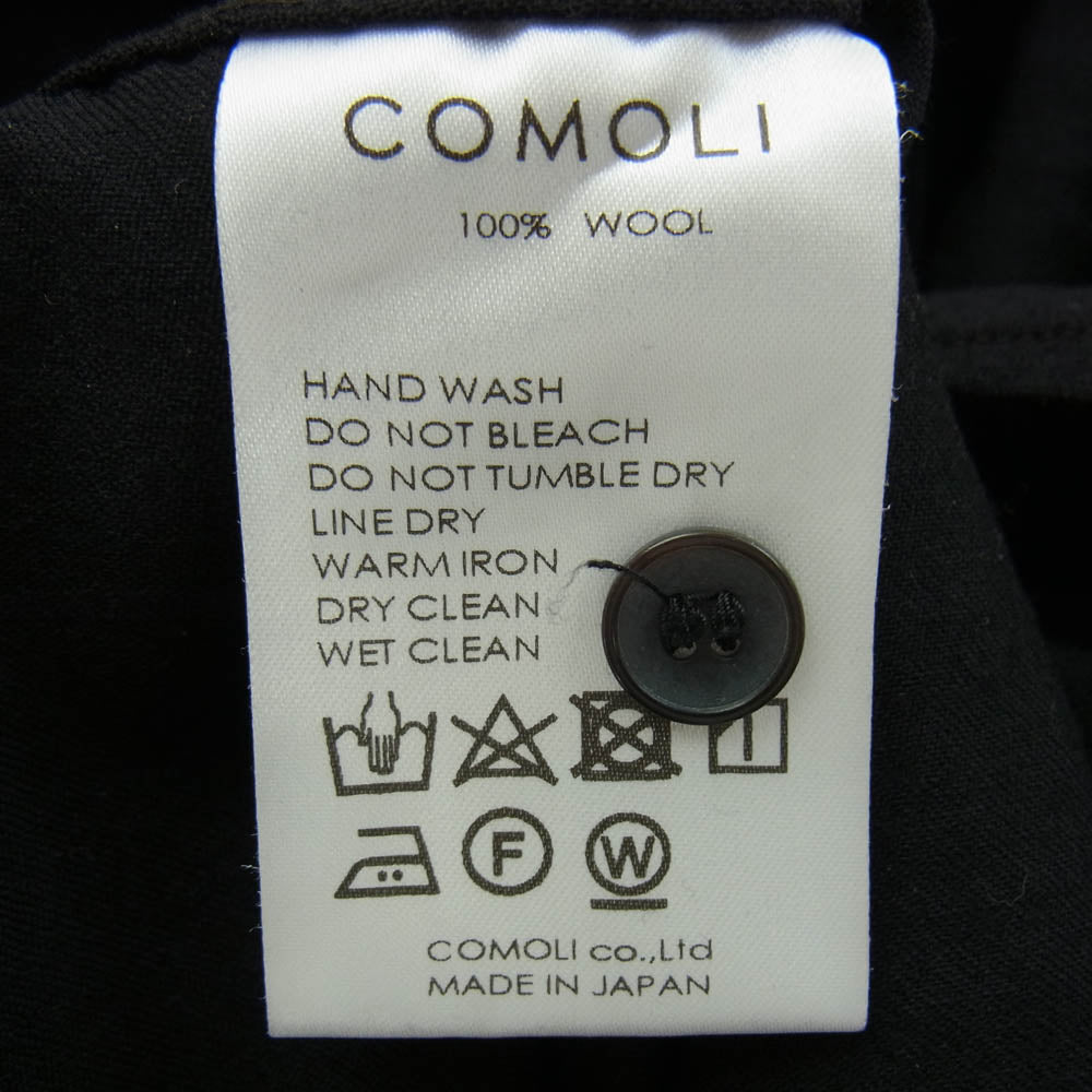 COMOLI コモリ 22AW W03-02013 ウールモールスキン ワークシャツ 長袖 ネイビー系 2【中古】