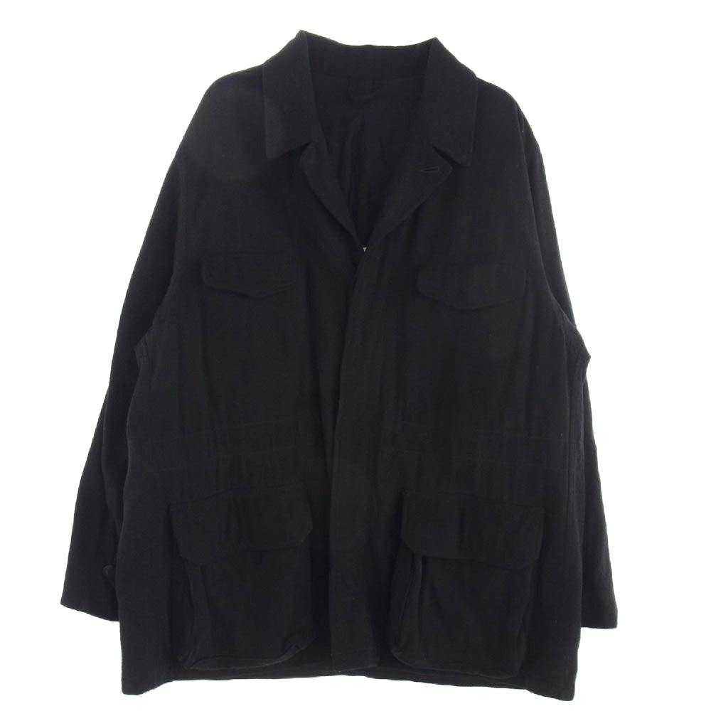 COMOLI コモリ 24SS Z01-01020 シルク ネップ ミリタリー ジャケット ブラック系 2【中古】