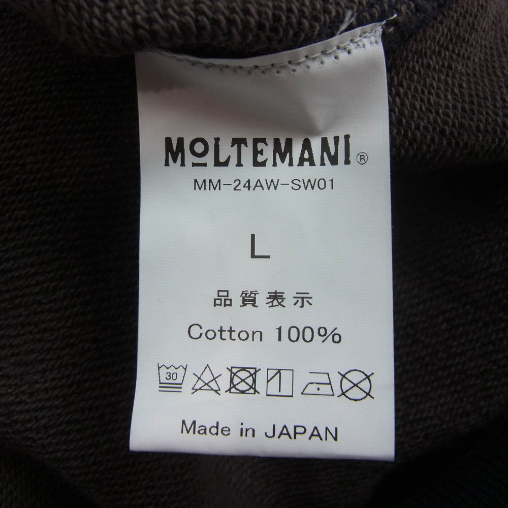 モルテマニ MM-24AW-SW01 泥染め クルーネック スウェット ネイビー系 L【中古】