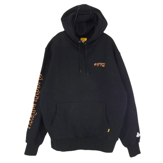 #FR2 エフアールツー FXXKING RABBITS バック プリント ロゴ プルオーバ― スウェット パーカー ブラック系 L【中古】
