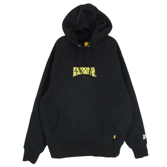 #FR2 エフアールツー FXXKING RABBITS バック プリント ロゴ プルオーバ― スウェット パーカー ブラック系 L【中古】