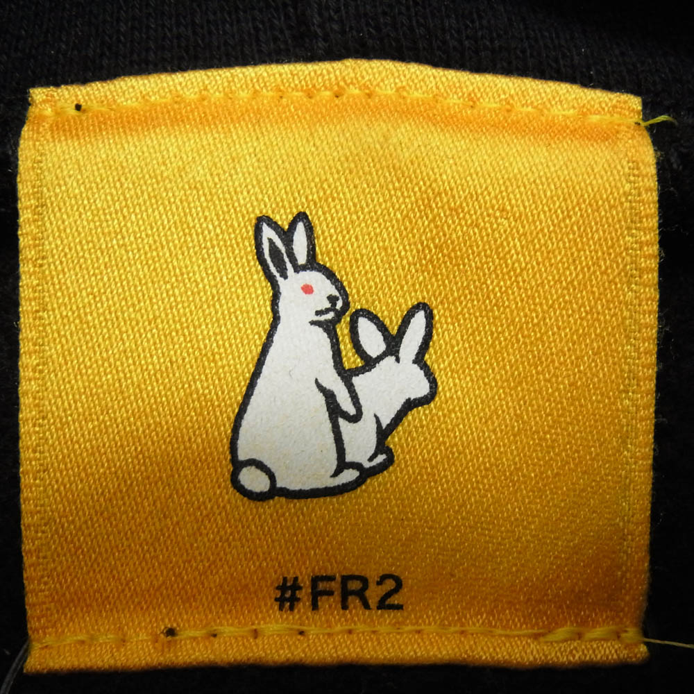 #FR2 エフアールツー FXXKING RABBITS バック プリント ロゴ プルオーバ― スウェット パーカー ブラック系 L【中古】